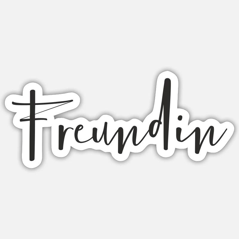 Girlfriend – Loving Text Design - Sticker size S (10 x 10 cm) - white matte