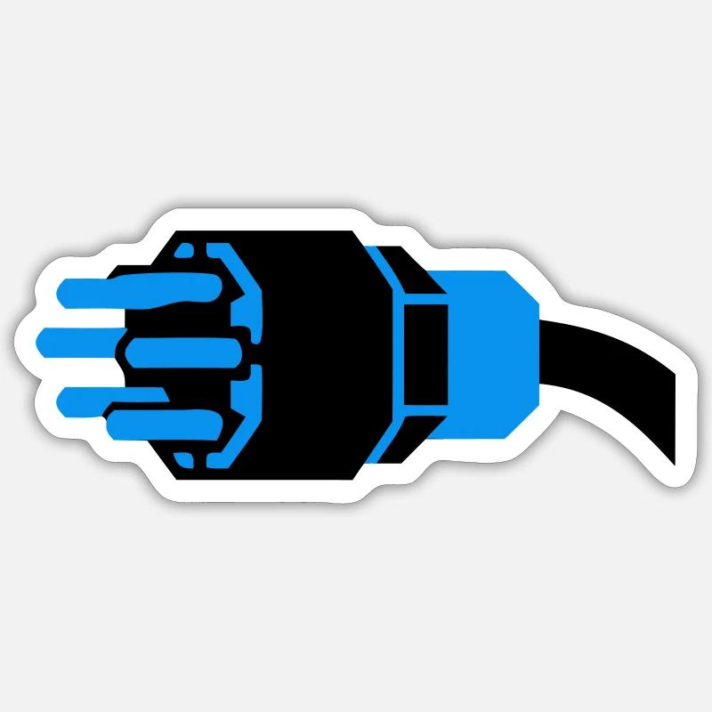 Starkstrom Stecker Elektriker - Sticker Größe S (10 x 10 cm) - Mattweiß
