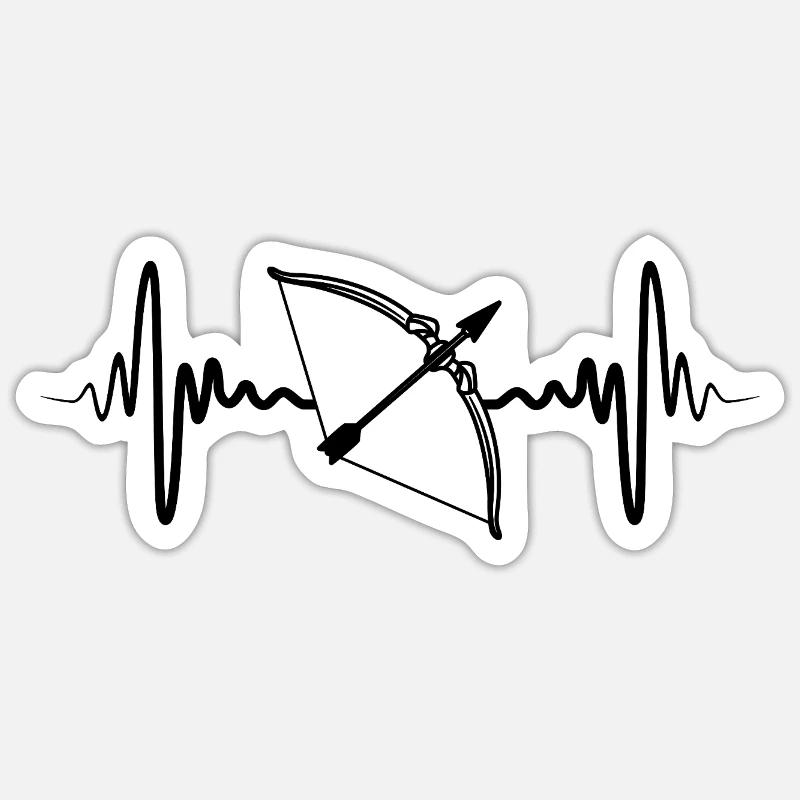 Bogen und Pfeil Herzlinie - Sticker Größe S (10 x 10 cm) - Mattweiß