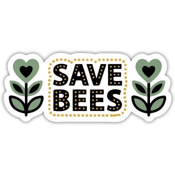 Save Bees Bees Flowers Conservation Beekeeper - Sticker size S (10 x 10 cm) - white matte - Front