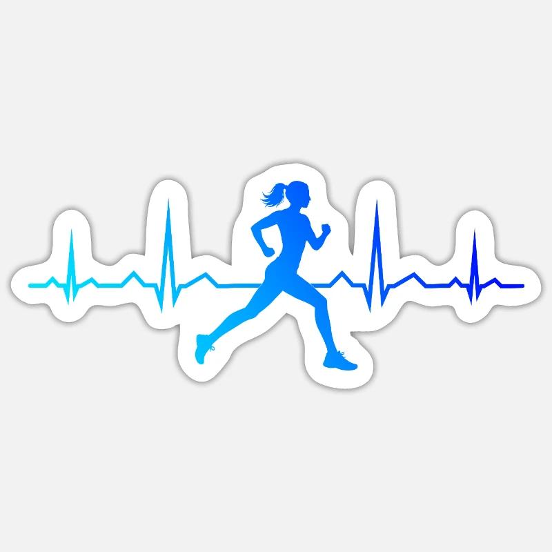 Geschenkidee für eine Running mit Running - Sticker Größe S (10 x 10 cm) - Mattweiß