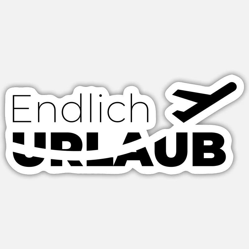 Endlich Urlaub - Sticker Größe S (10 x 10 cm) - Mattweiß