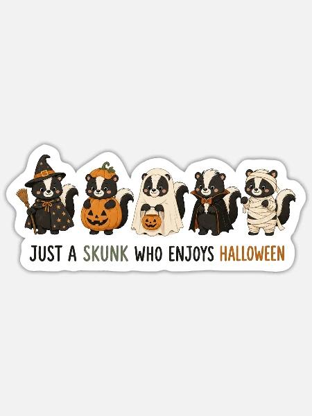 Stinktier-Halloween - Sticker Größe S (10 x 10 cm) - Mattweiß