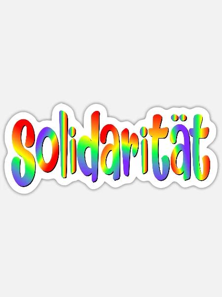 Demokratie Regenbogen Solidarität - Sticker Größe S (10 x 10 cm) - Mattweiß