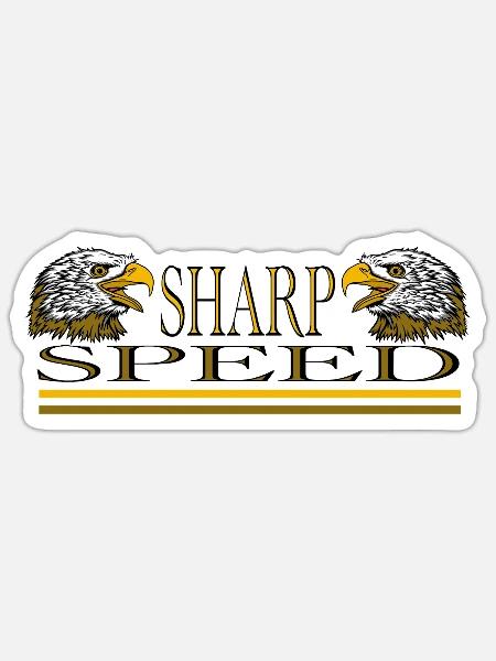 Golden Eagle und Speed - Sticker Größe S (10 x 10 cm) - Mattweiß