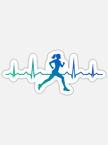 Geschenkidee für eine Running mit Running - Sticker Größe S (10 x 10 cm) - Mattweiß