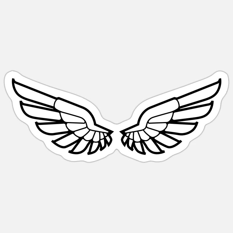 wings - Sticker Größe S (10 x 10 cm) - Mattweiß