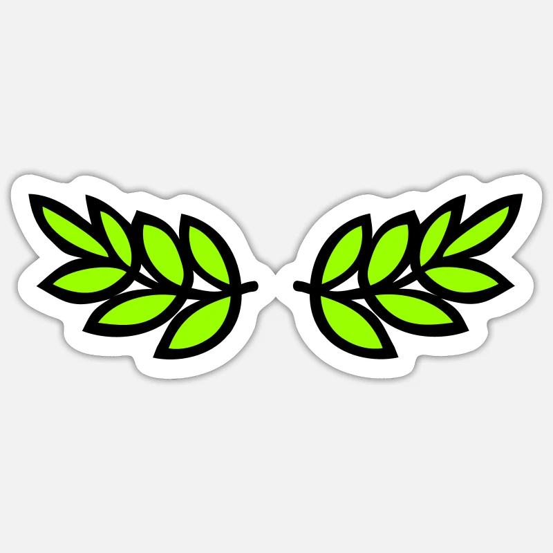 Lorbeer (Flach) - Sticker Größe S (10 x 10 cm) - Mattweiß