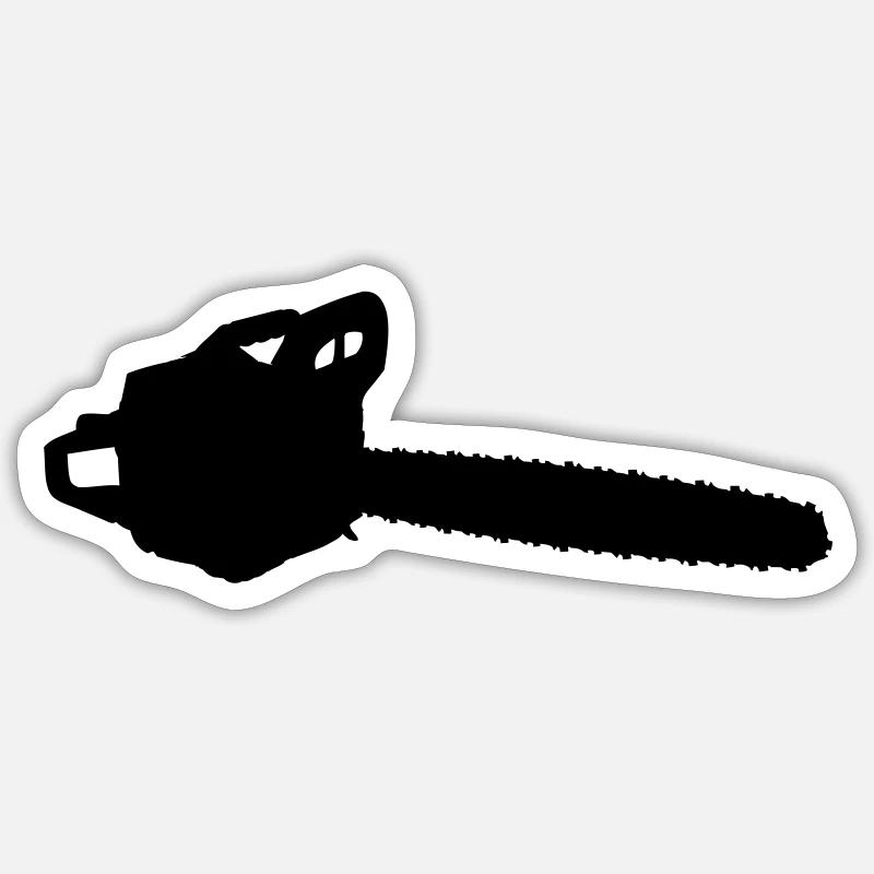 Cas tronçonneuse - Sticker taille S (10 x 10 cm) - blanc mat