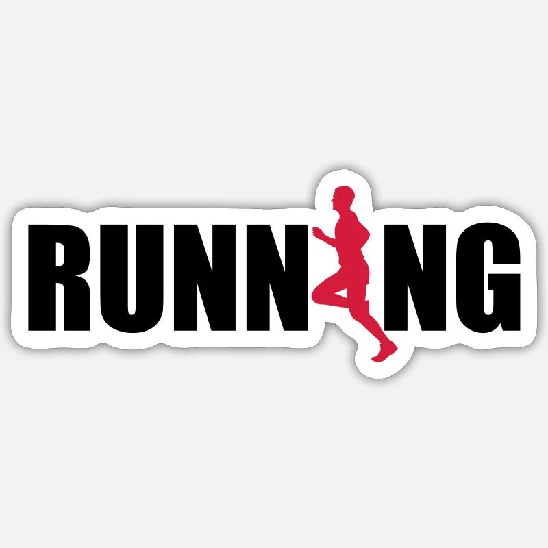 running - Sticker taille S (10 x 10 cm) - blanc mat