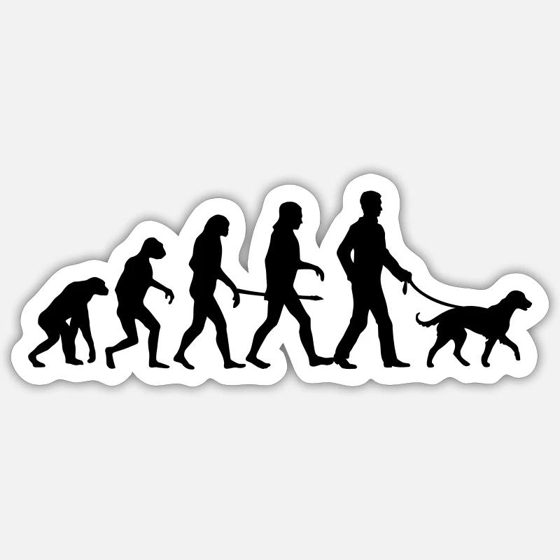Evolution - XL Dog Sticker Größe S (10 x 10 cm)