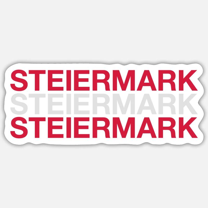 STEIERMARK Österreich Drapeau de l’Autriche - Sticker taille S (10 x 10 cm) - blanc mat