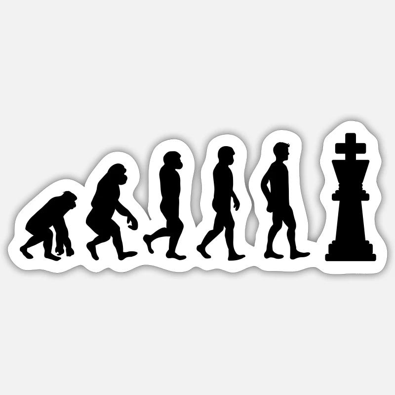 Schach Evolution Sticker Größe S (10 x 10 cm)