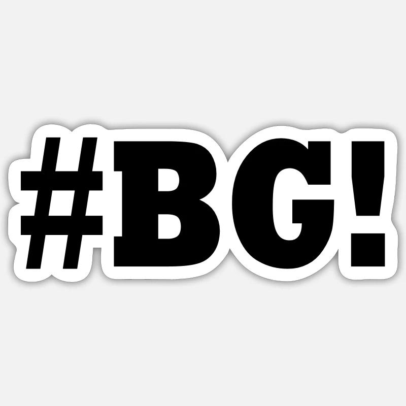 #BG! - Sticker taille S (10 x 10 cm) - blanc mat