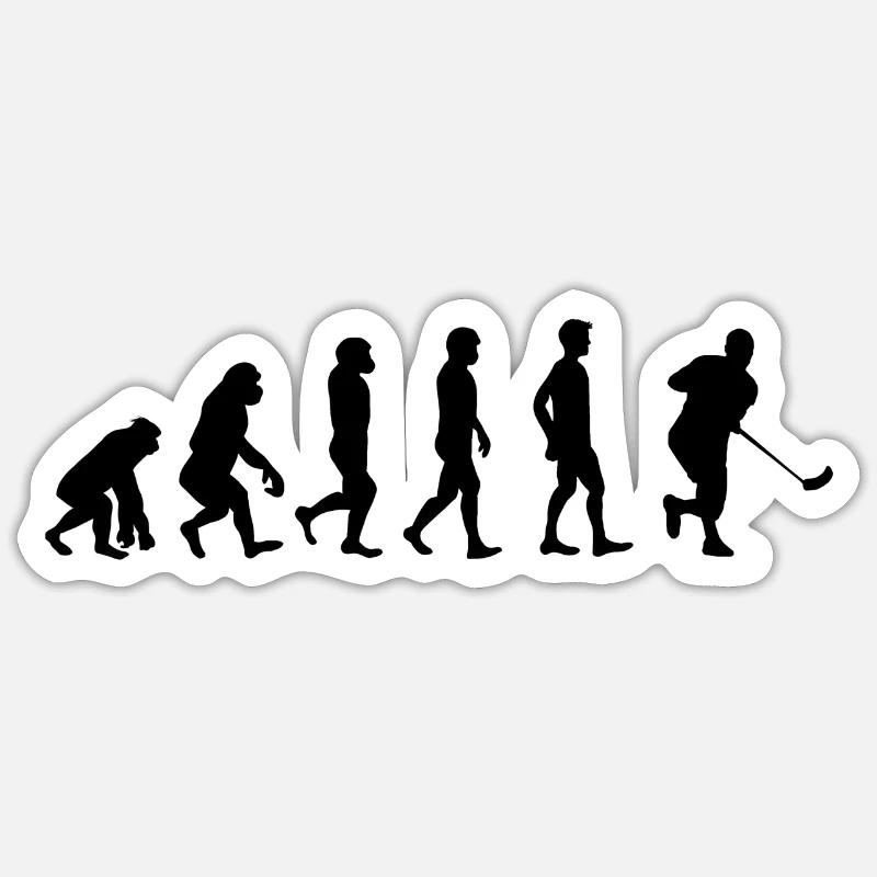 Floorball evolution - Sticker size S (10 x 10 cm) - white matte