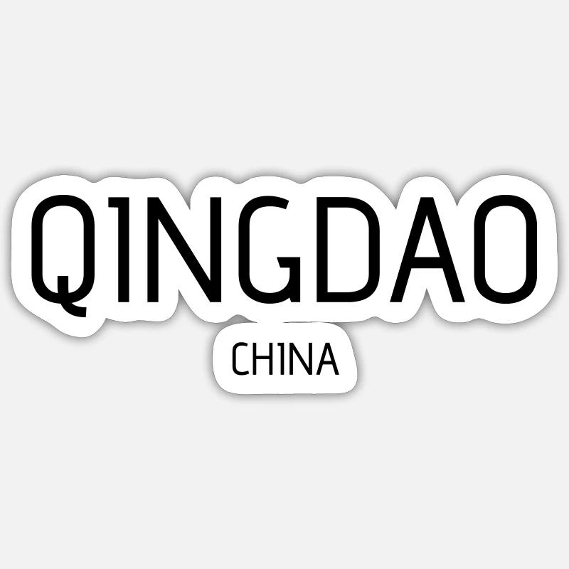 Qingdao - Sticker Größe S (10 x 10 cm) - Mattweiß