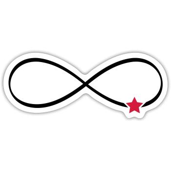 Stern Unendlichkeit Symbol Unendlichkeitszeichen - Sticker Größe S (10 x 10 cm) - Mattweiß - Vorne