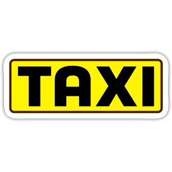 taxi - Sticker taille S (10 x 10 cm) - blanc mat - Devant
