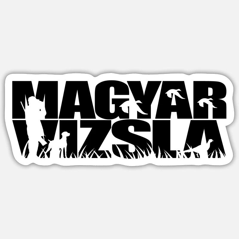 MAGYAR VIZSLA Jagdhund - Sticker Größe S (10 x 10 cm) - Mattweiß