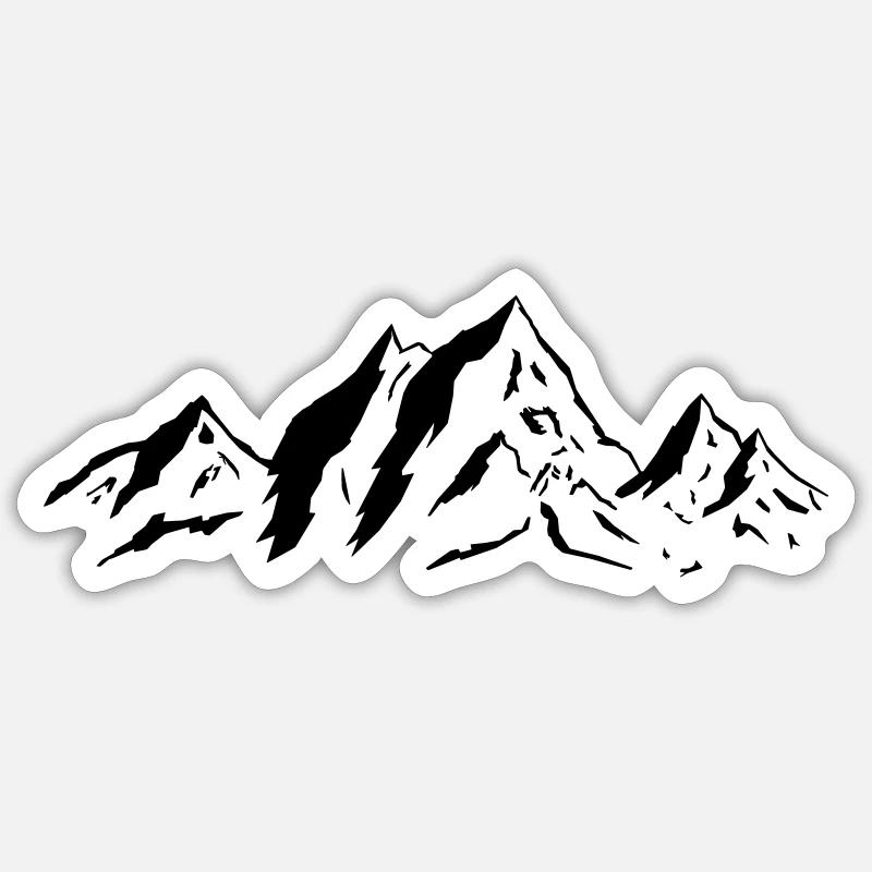 Mountains - Sticker size S (10 x 10 cm) - white matte