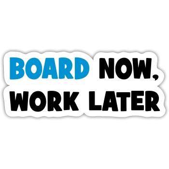 SNOWBOARD - Sticker taille S (10 x 10 cm) - blanc mat - Devant