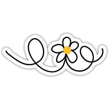 Blume - Sticker Größe S (10 x 10 cm) - Mattweiß - Vorne