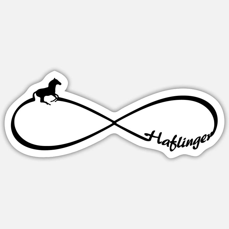 Haflinger Pferde freunde Pferderasse Infinity acht - Sticker Größe S (10 x 10 cm) - Mattweiß