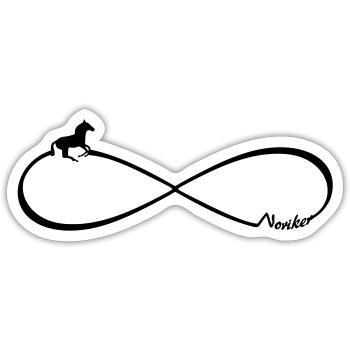 Geschenk für Pferdebesitzer Noriker Pferd Infinity - Sticker Größe S (10 x 10 cm) - Mattweiß - Vorne