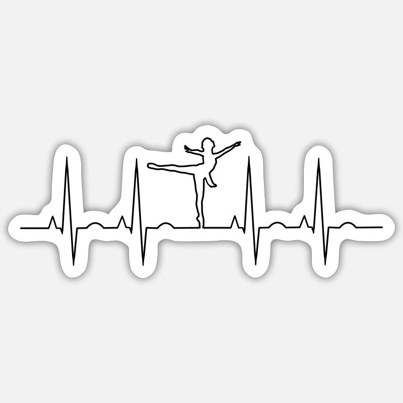 rythme cardiaque de danse Sticker taille S (10 x 10 cm)
