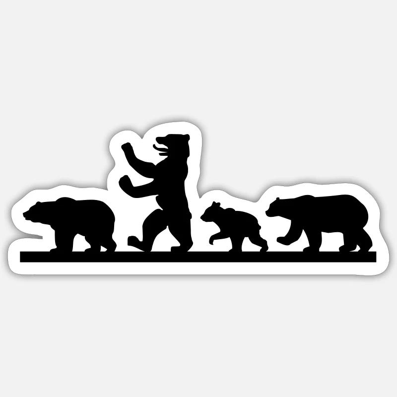 Bärlin - Sticker Größe S (10 x 10 cm) - Mattweiß