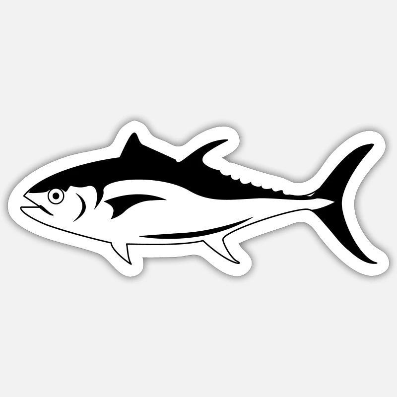 thon - Sticker taille S (10 x 10 cm) - blanc mat