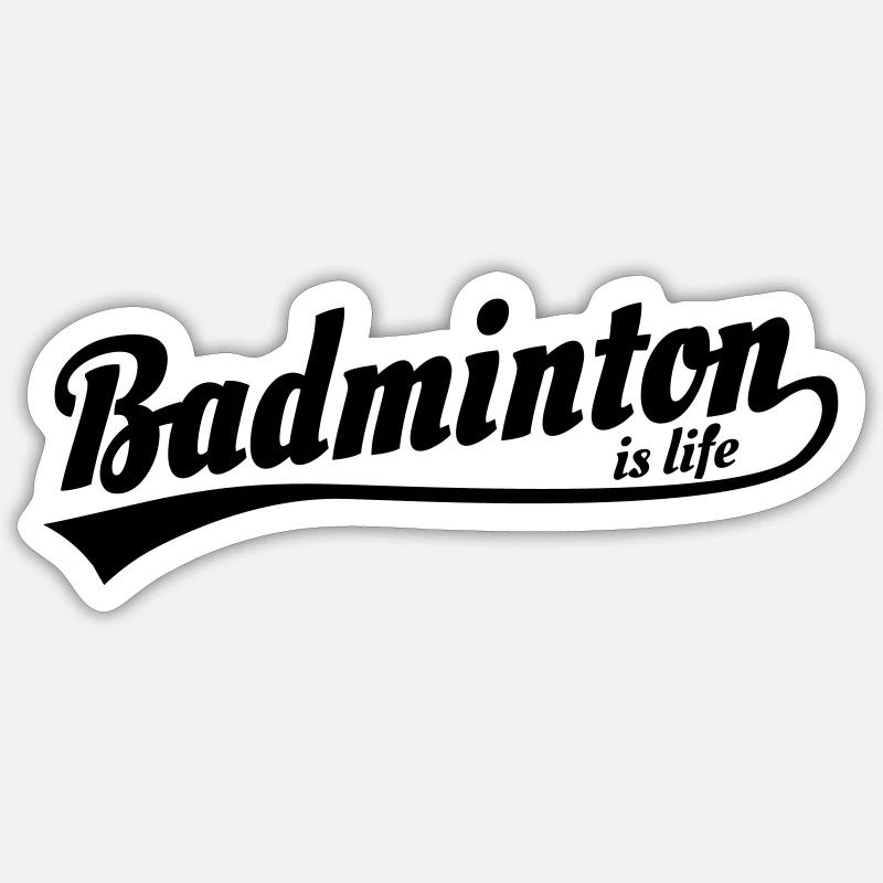 Badminton ist das Leben retro - Sticker Größe S (10 x 10 cm) - Mattweiß