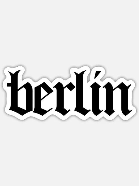 Berlin Deutschland Hauptstadt T-Shirt Hoodie - Sticker Größe S (10 x 10 cm) - Mattweiß