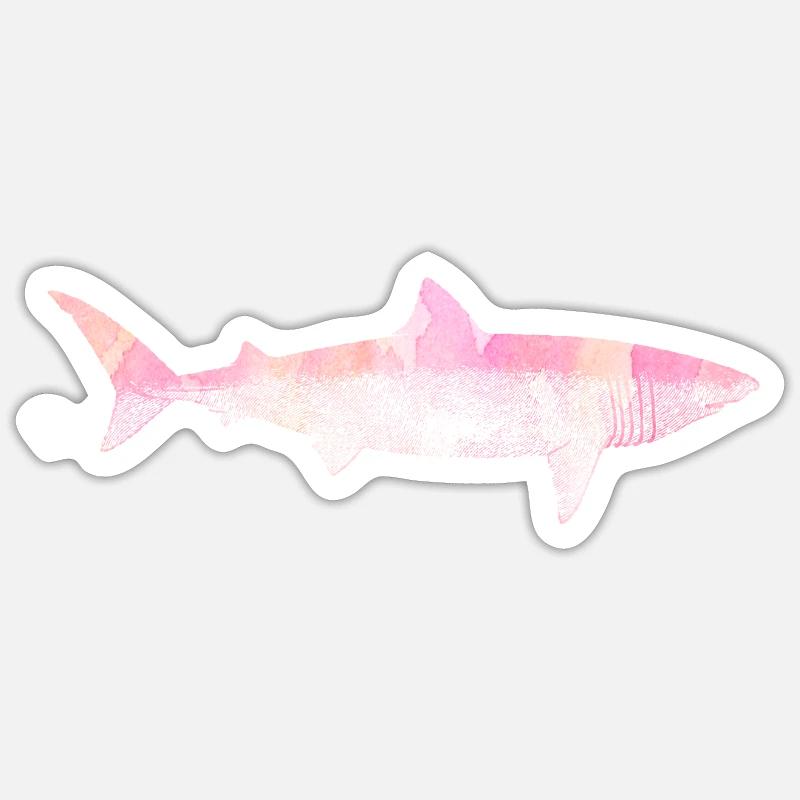 Attaque de requin - Sticker taille S (10 x 10 cm) - blanc mat
