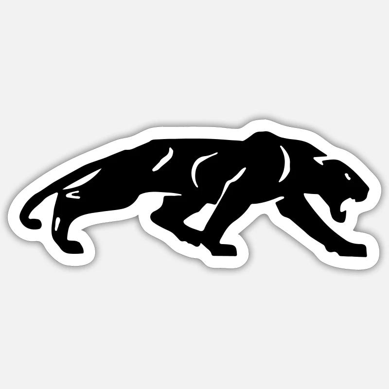 Schwarzer Panther - Sticker Größe S (10 x 10 cm) - Mattweiß