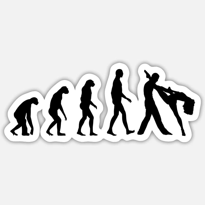 Evolution Dance - Sticker Größe S (10 x 10 cm) - Mattweiß
