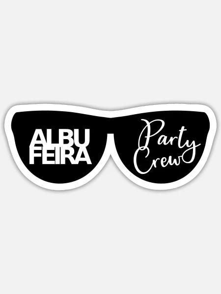 Albufeira Party Crew Partyurlaub Gruppen - Sticker Größe S (10 x 10 cm) - Mattweiß