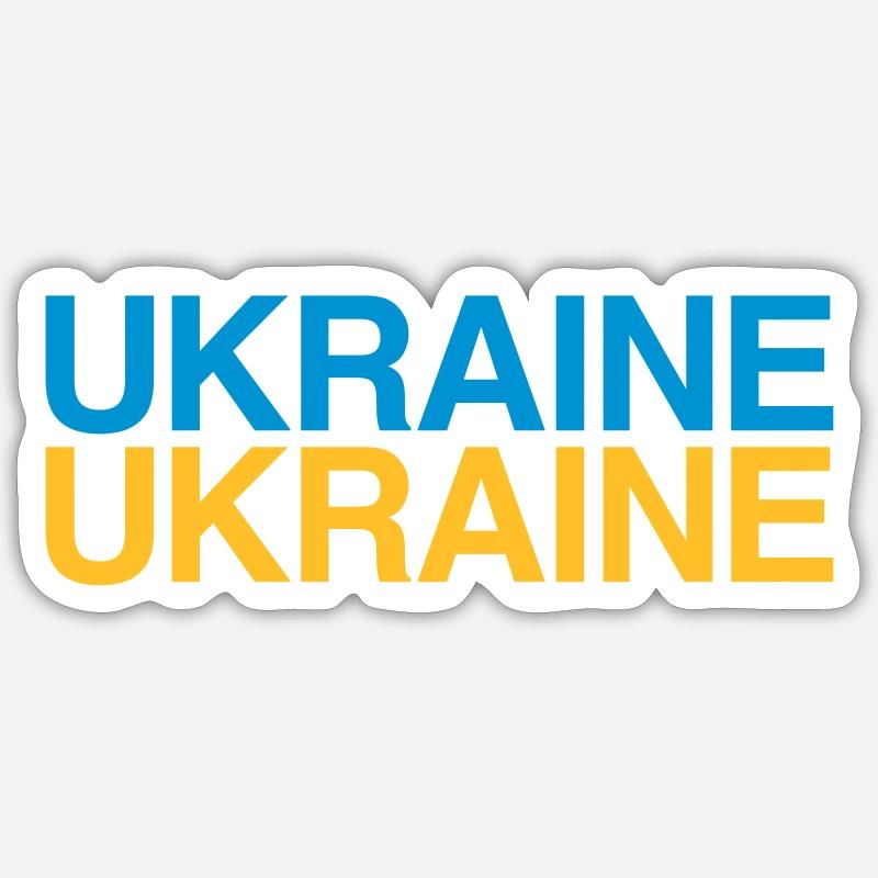 UKRAINE Drapeau ukrainien - Sticker taille S (10 x 10 cm) - blanc mat