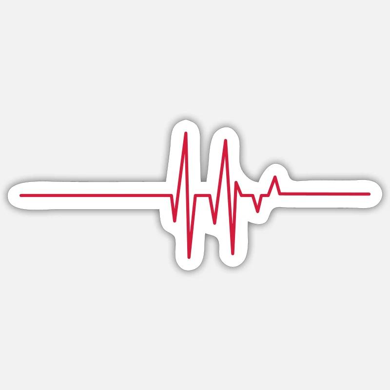 linea del cuore - Sticker formato S (10 x 10 cm) - bianco opaco