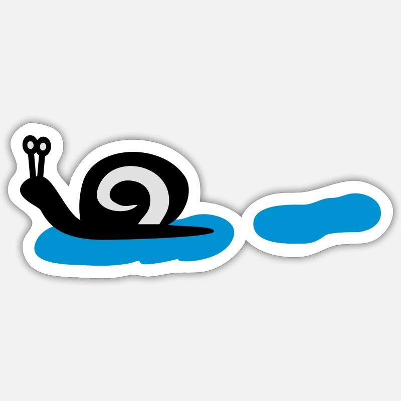 escargot - Sticker taille S (10 x 10 cm) - blanc mat