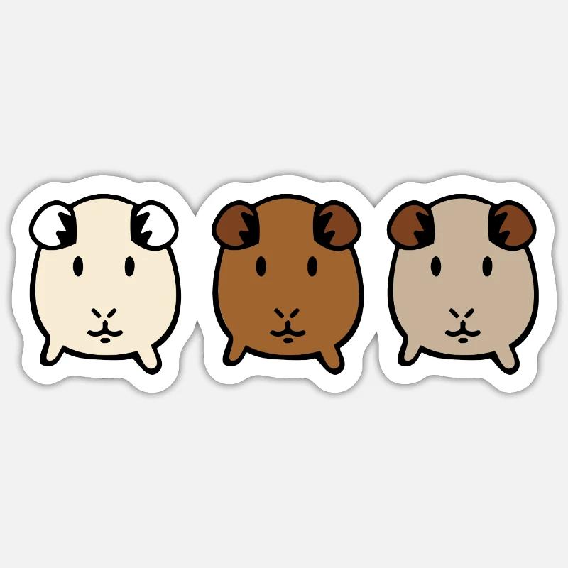 Cobaye - Sticker taille S (10 x 10 cm) - blanc mat