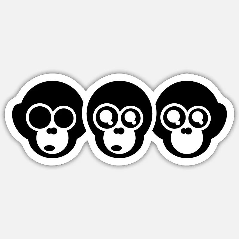 die drei affen Sticker Größe S (10 x 10 cm)