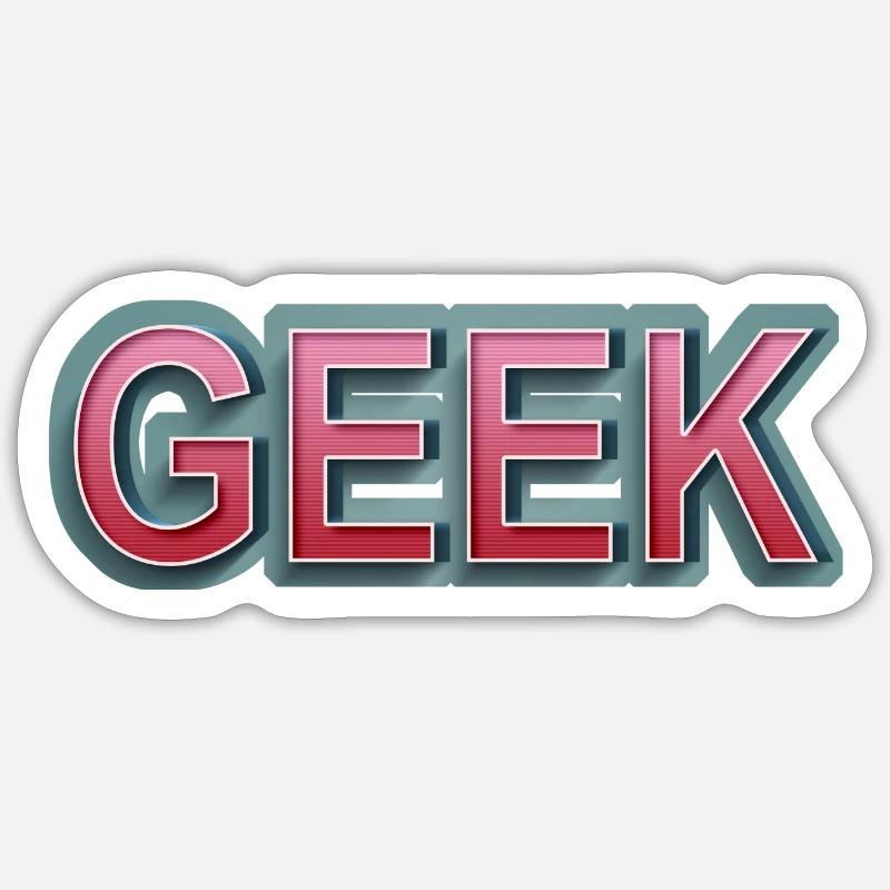 GEEK comic retro lettering - Sticker size S (10 x 10 cm) - white matte