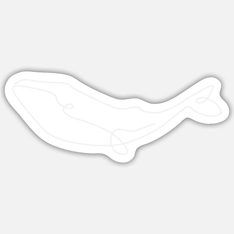 baleine - Sticker taille S (10 x 10 cm) - blanc mat