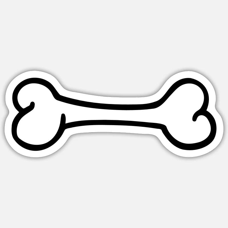 Knochen - Sticker Größe S (10 x 10 cm) - Mattweiß