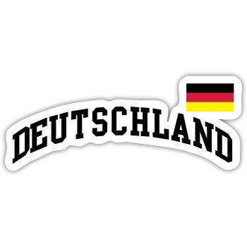 Deutschland Flagge - Germany-BRD-Fussball-soccer - Sticker Größe S (10 x 10 cm) - Mattweiß - Vorne