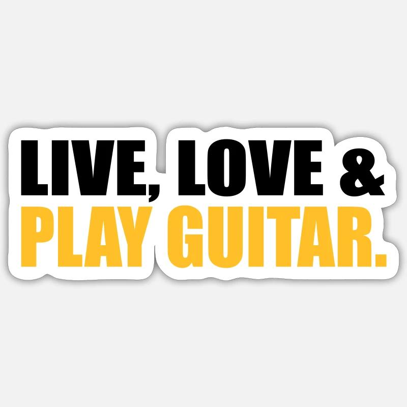 Gitarre - Sticker Größe S (10 x 10 cm) - Mattweiß
