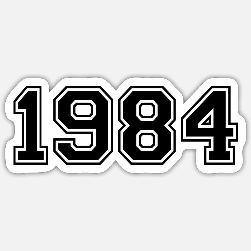 1984 - Sticker taille S (10 x 10 cm) - blanc mat