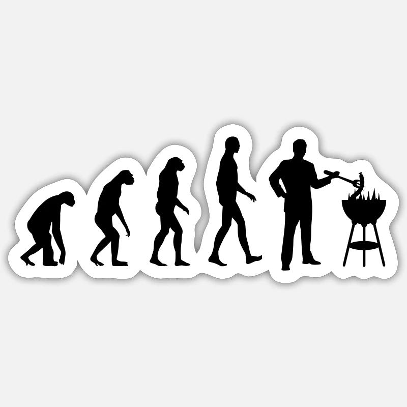 Evolution Grill - Sticker Größe S (10 x 10 cm) - Mattweiß