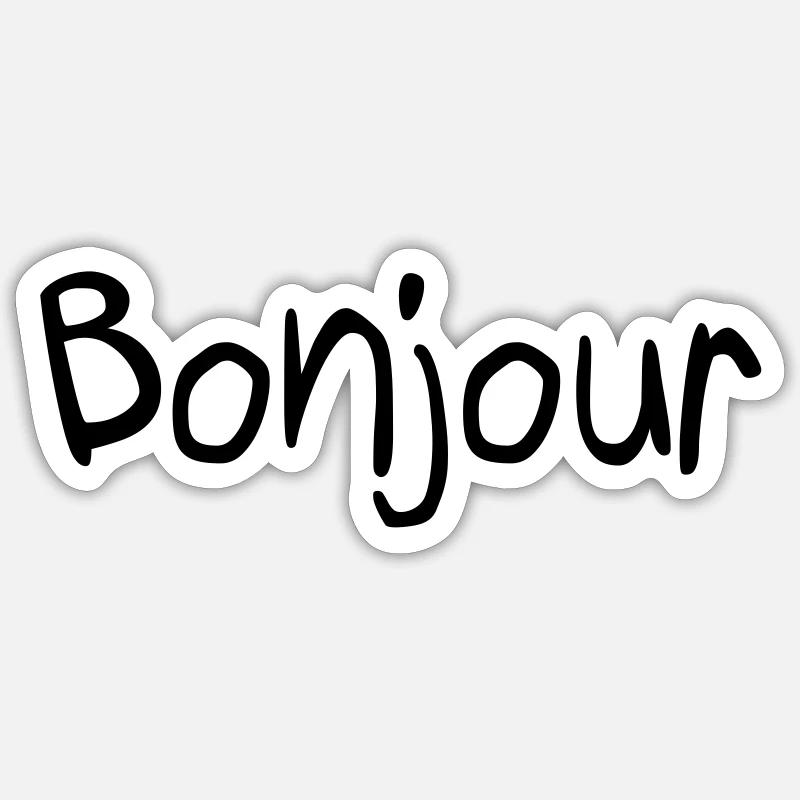 Bonjour - Sticker taille S (10 x 10 cm) - blanc mat